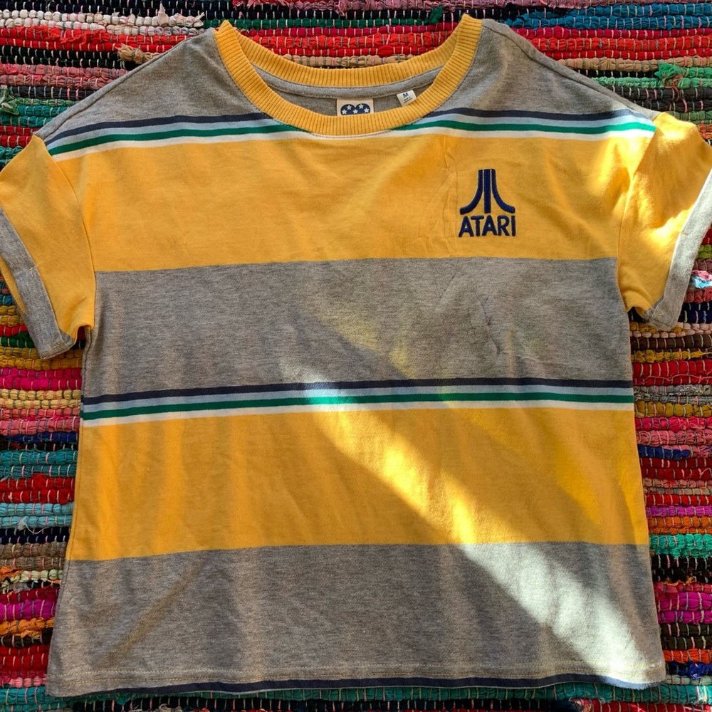 ROCK by JUNK FOOD striped ATARI crop tee . NWOT . size M